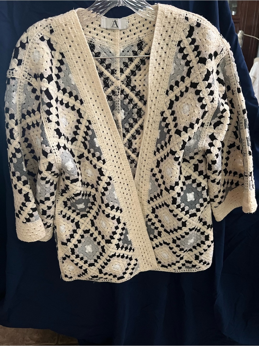 Cream Crochet Open-Front Women's Sweater Cardigan - Picture 1 of 3
